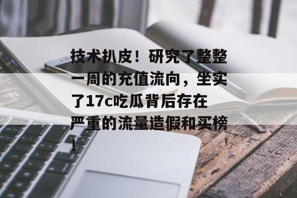 技术扒皮！研究了整整一周的充值流向，坐实了17c吃瓜背后存在严重的流量造假和买榜！